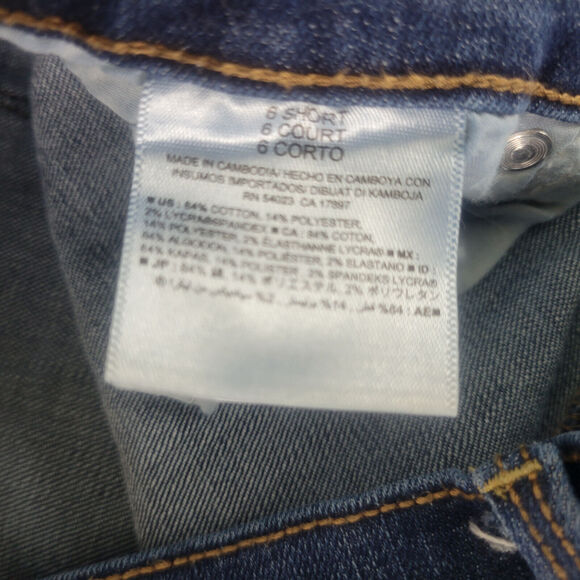 Old Navy Jeans Womens 6 Blue Denim Short Mid Rise Curvy Skinny Leg W29 x L27 - Picture 9 of 13